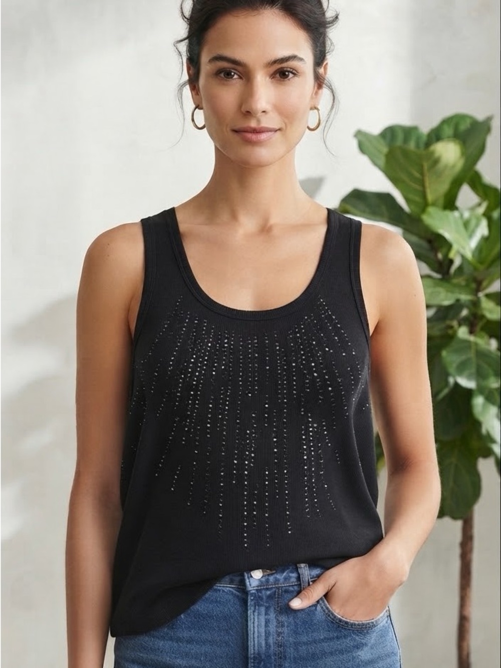 Calvin Klein Black Studded Tank Top